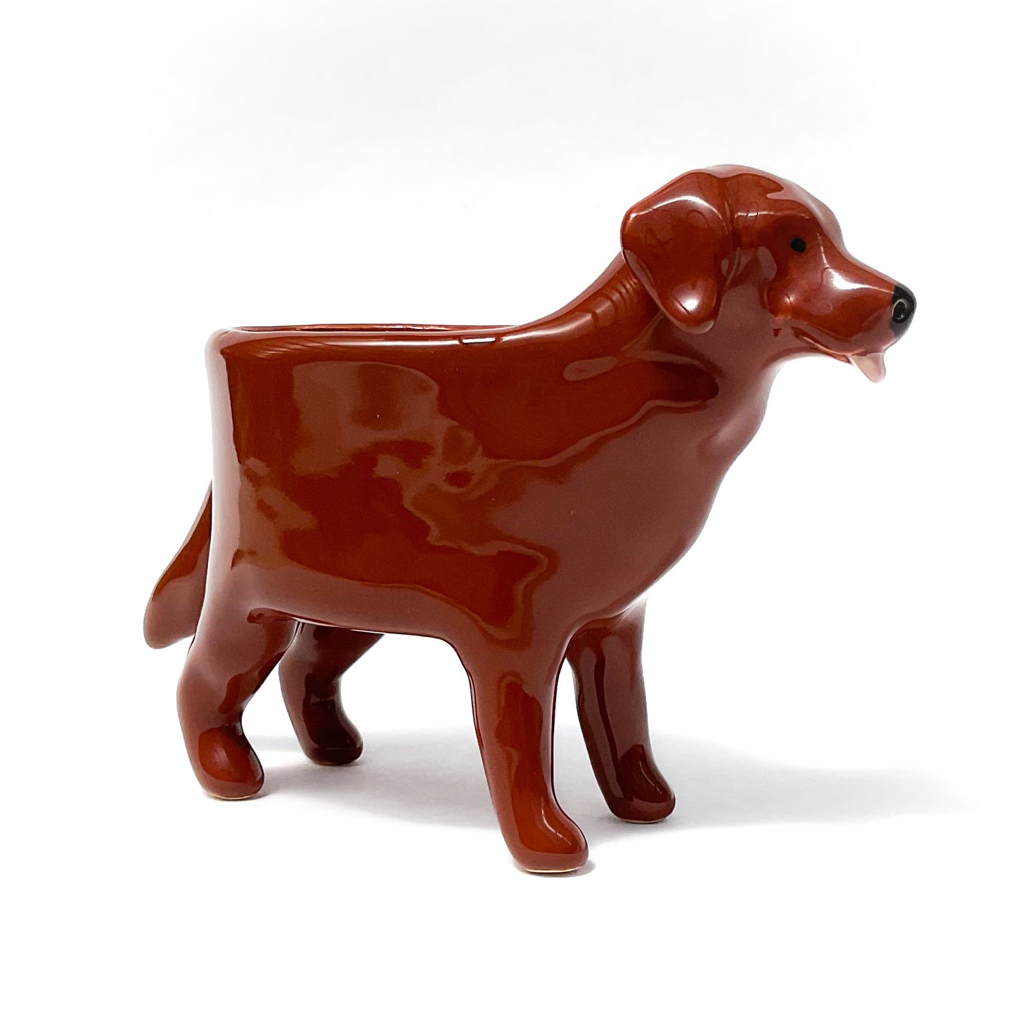 Chocolate lab Dog Planter - Ceramic Dog Plant Pot