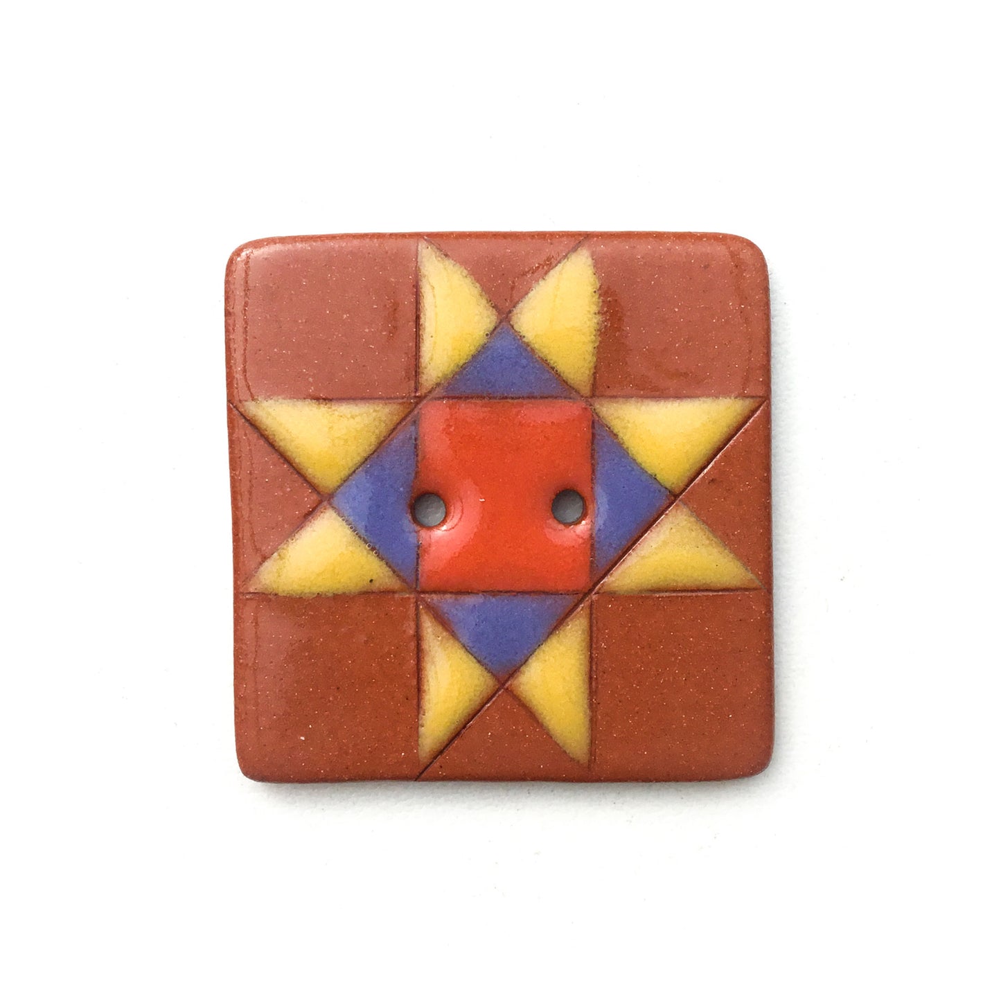 Ohio Star Ceramic Quilt Block Buttons- 1 3/8"