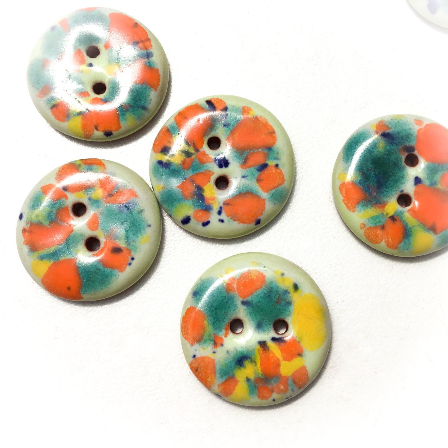 Color Splash Ceramic Buttons  - 7/8"