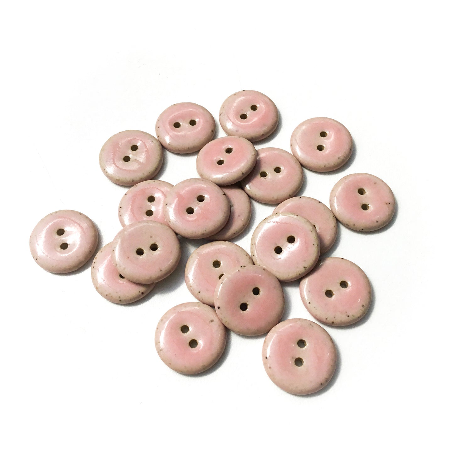 Soft Pink Ceramic Stoneware Buttons - 3/4"