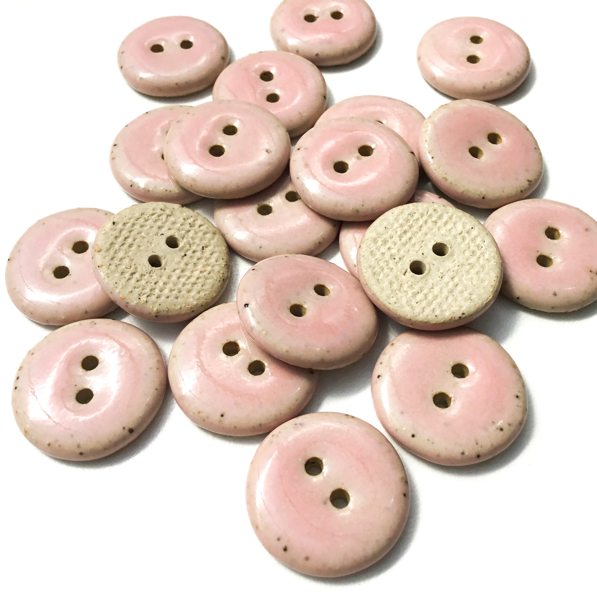 Light Pink Stoneware Buttons 13/16”
