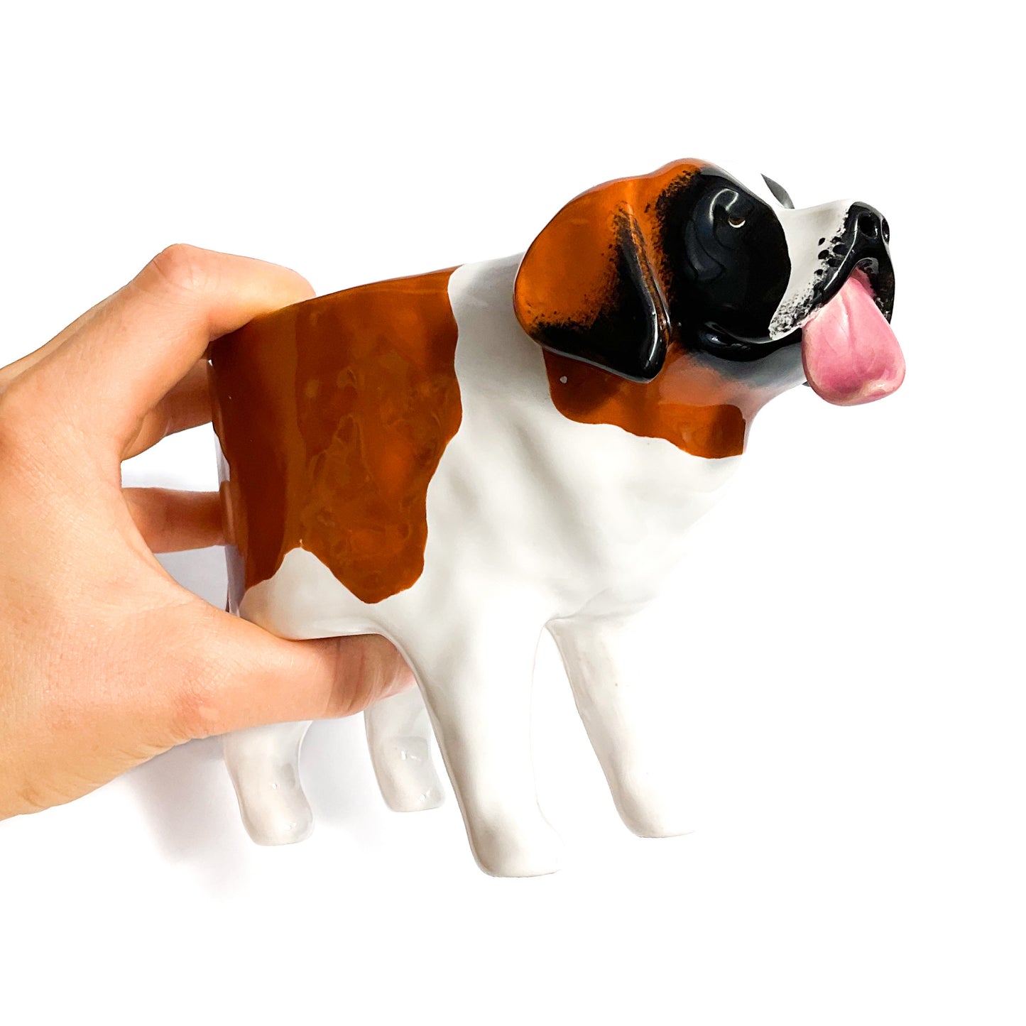 Saint Bernard Dog Planter - Ceramic Dog Plant Pot