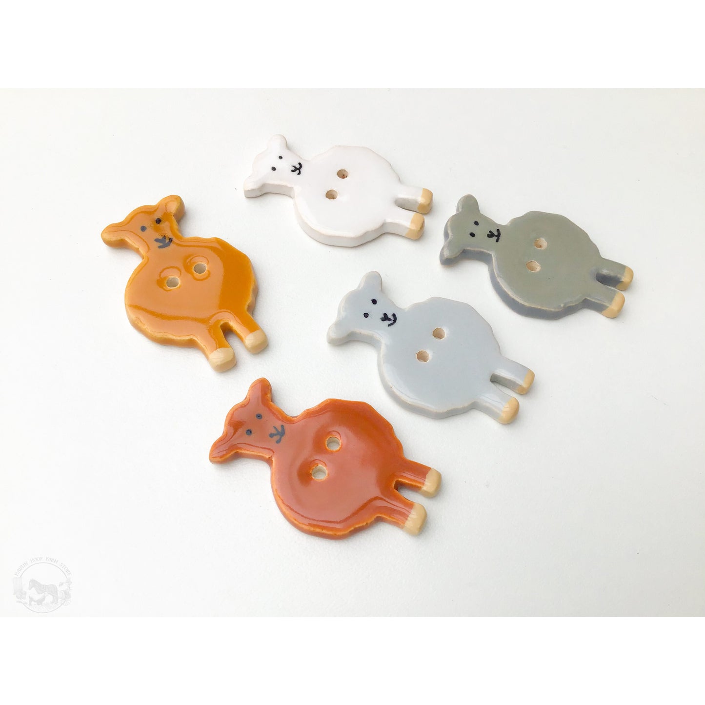 Wooly Friends Button Collection: Artisan Ceramic Sheep Buttons