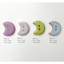 Load image into Gallery viewer, Moons Button Collection: Artisan Ceramic Buttons - Crescent &amp; Full Moon Decorative Buttons (ws-131)