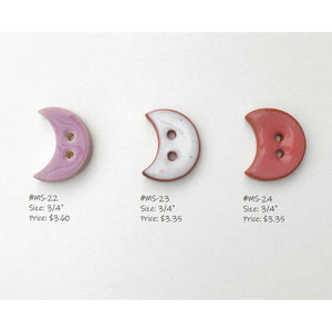 Moons Button Collection: Artisan Ceramic Buttons - Crescent & Full Moon Decorative Buttons (ws-131)