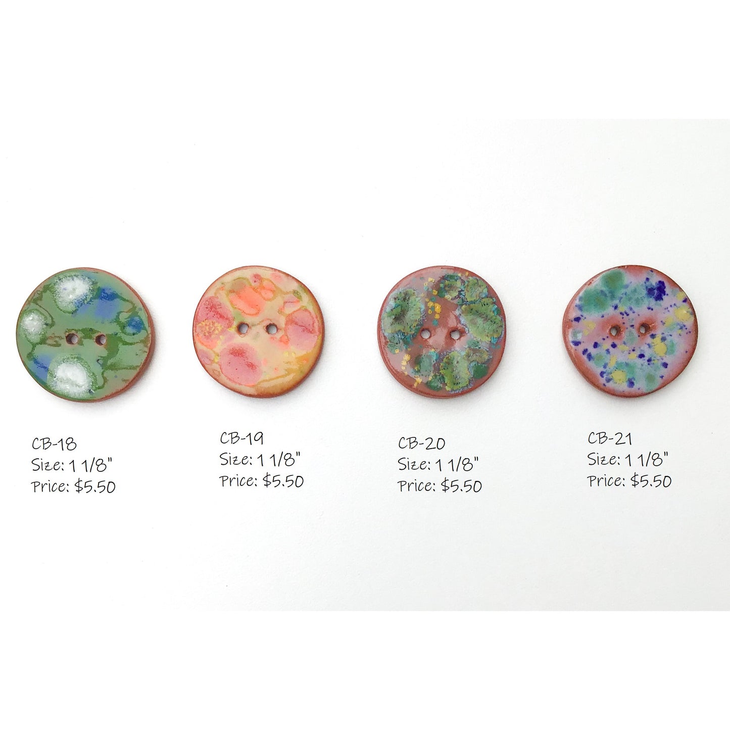 Color Burst Buttons : Colorful Ceramic Buttons with a Splash of Color (ws-51)