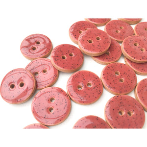 Earthy Pink Ceramic Buttons - Speckled Clay Buttons - 3/4" Buttons (ws-81)