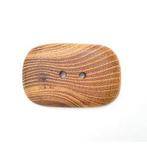 Rectangular Black Locust Wood Buttons - Large Wooden Button - 1 3/8" x 2 1/8"