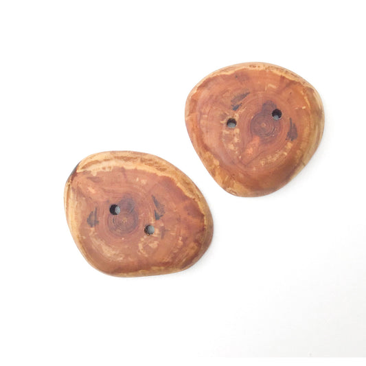 Apricot Wood Buttons - Large Wood Marbled Button - 1 1/2"
