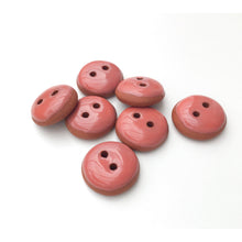Load image into Gallery viewer, Salmon Pink Ceramic Buttons - Terracotta Clay Buttons - Coral Colored Buttons - 3/4&quot; - 7 Pack
