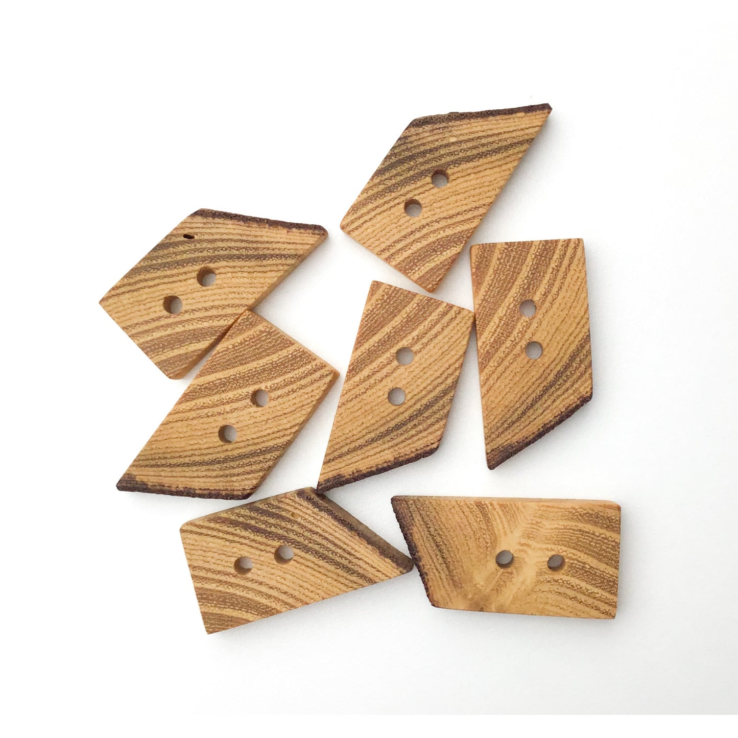 Black Locust Wood Buttons - Live Edge Wood Buttons - Wood Toggle Buttons - 3/4" x 1 1/2"