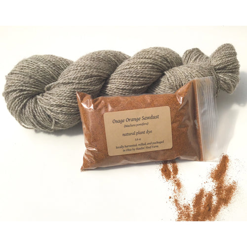 Plant Dye Yarn Kit - Osage Orange + Natural Colored Wool Yarn Dye Kit - Sport Weight Yarn