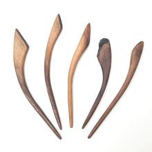 Load image into Gallery viewer, Live Edge Black Walnut Wood Shawl &amp; Sweater Pins - Wooden Hair Pins