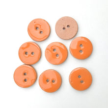 Load image into Gallery viewer, Peachy Orange Ceramic Buttons - Orange Clay Buttons - 3/4&quot; - 8 Pack (ws-157)