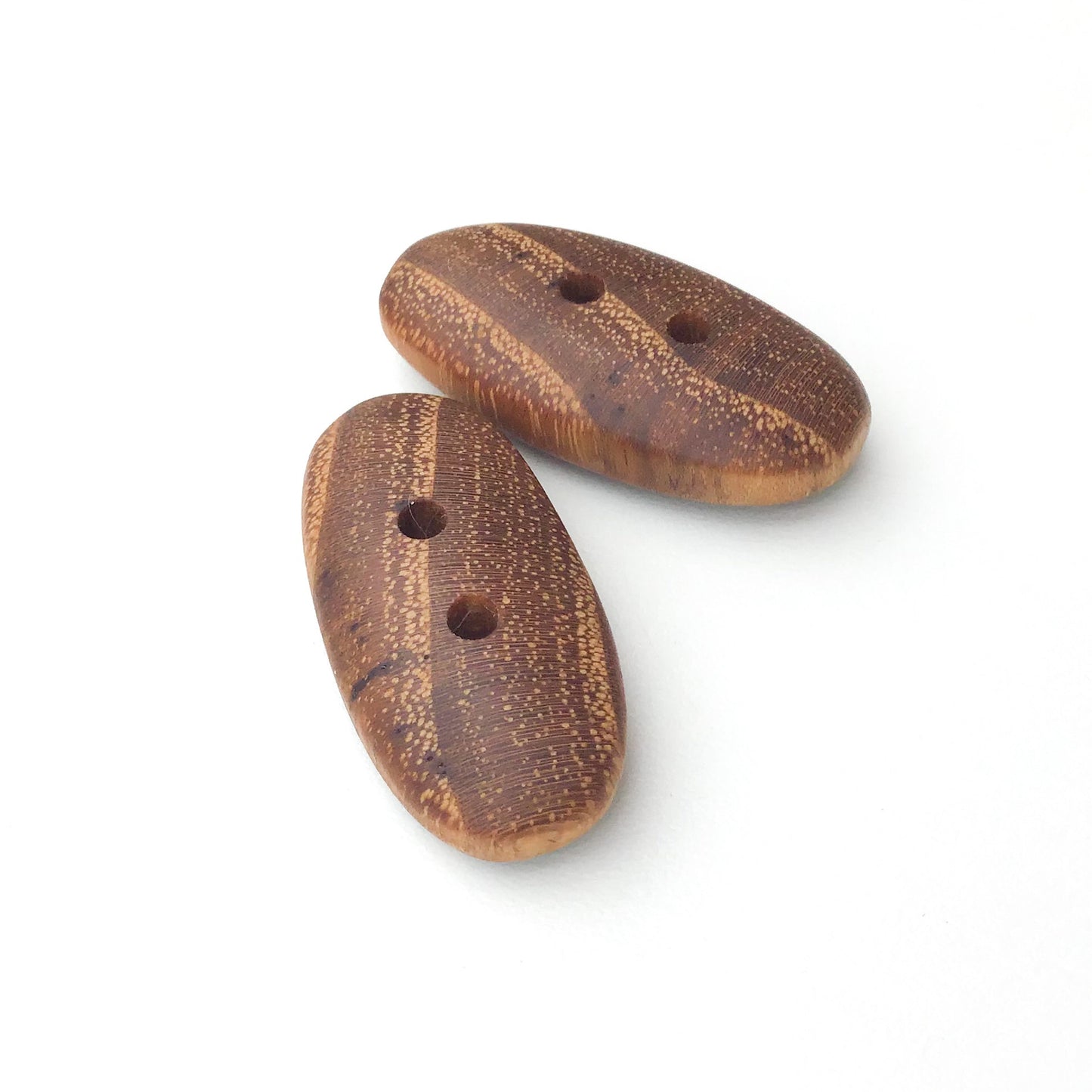Black Locust Wood Buttons - Wooden Toggle Buttons - 11/16" X 1 7/16" - 2 Pack