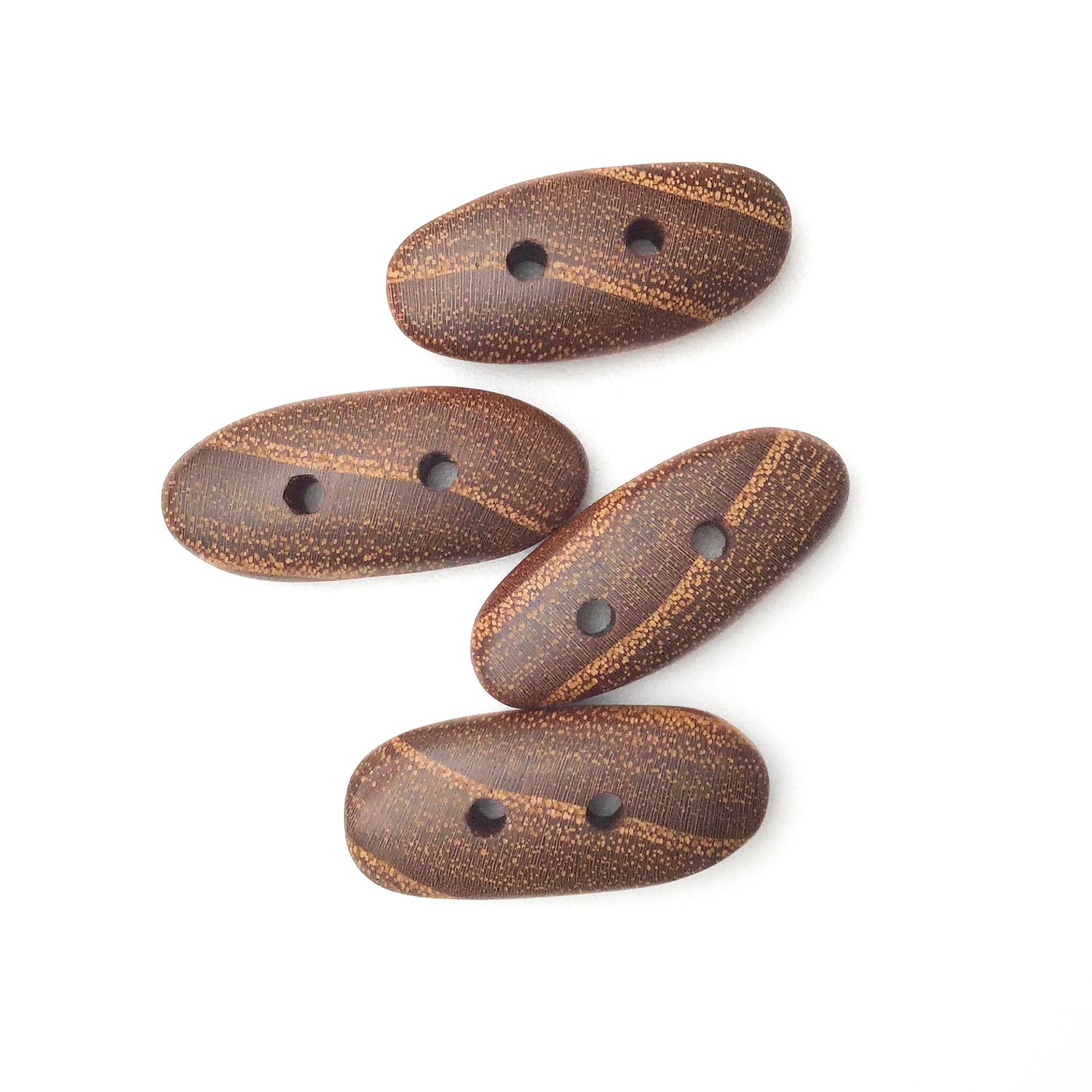Black Locust Wood Buttons - Wooden Toggle Buttons - 5/8" X 1 3/8" - 4 Pack