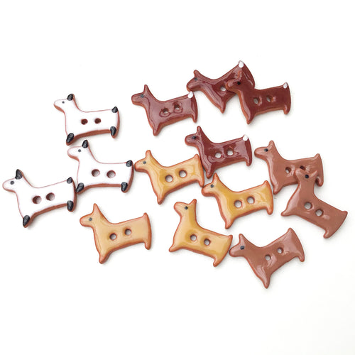 Terrier Dog Buttons - Ceramic Dog Buttons - 5/8