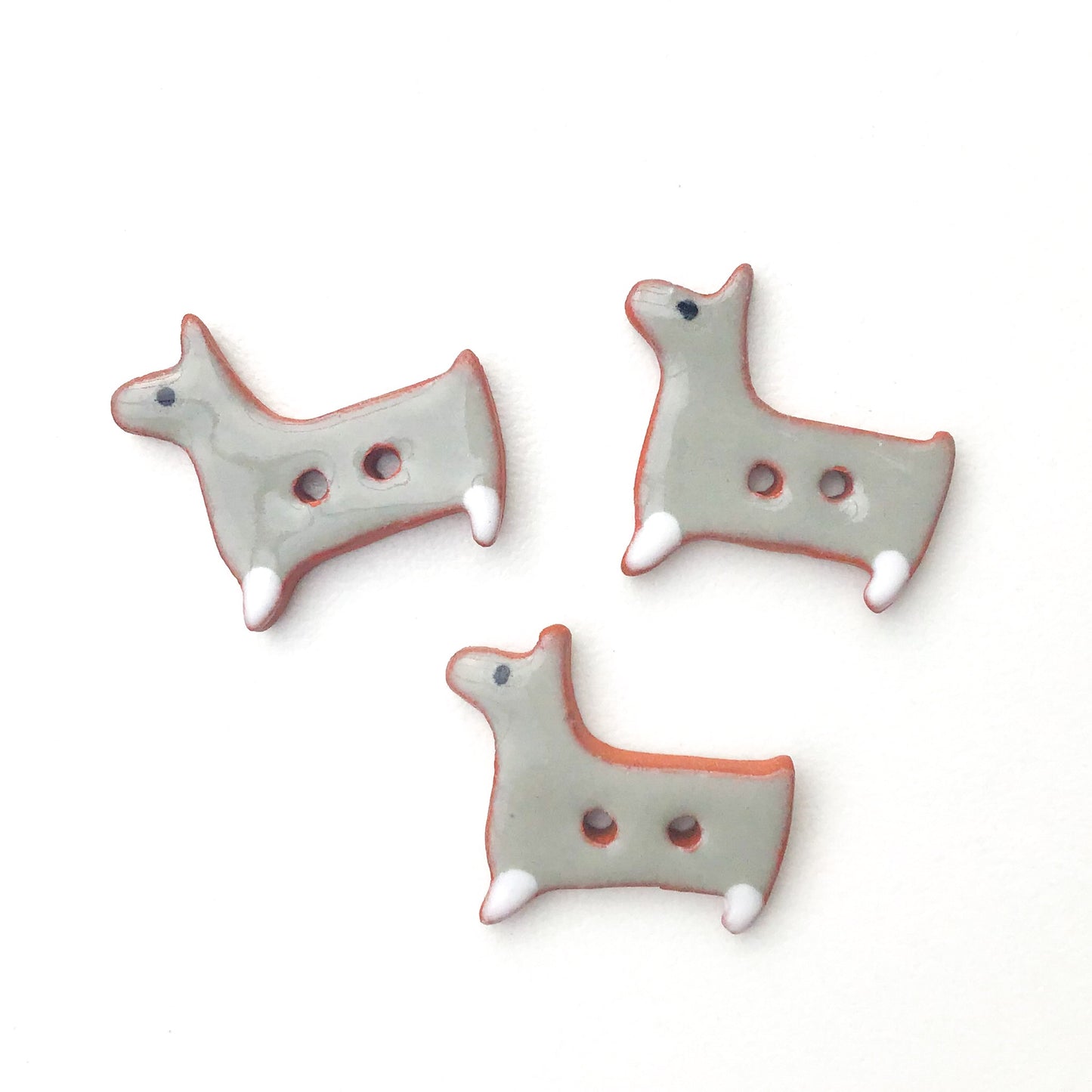 Terrier Dog Buttons - Ceramic Dog Buttons - 5/8" x 3/4" (ws-144)