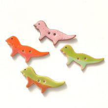 Load image into Gallery viewer, T-Rex Buttons - Ceramic Dinosaur Buttons - Children&#39;s Animal Buttons (ws-242)