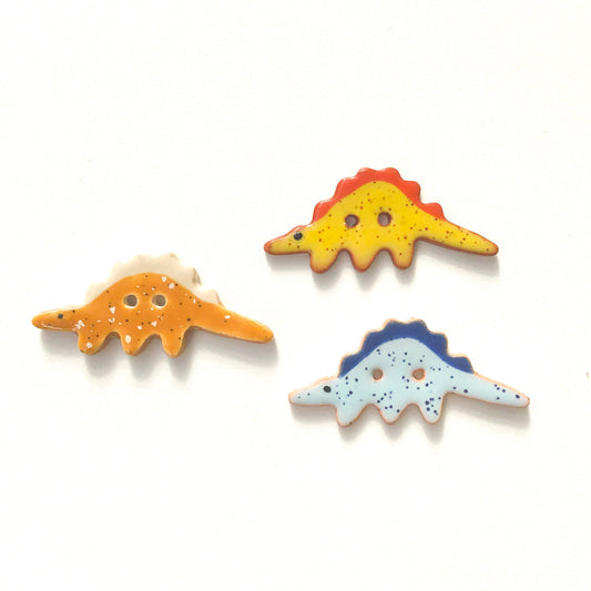 Stegosaurus Buttons - Ceramic Dinosaur Buttons - Children's Animal Buttons