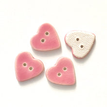 Load image into Gallery viewer, Crackle Pink Heart Buttons - Ceramic Heart Buttons - 7/8&quot; (ws-58)