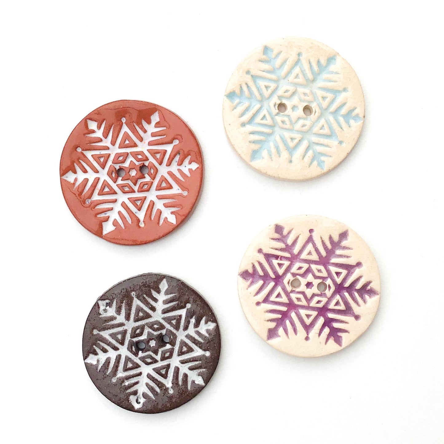 (Wholesale Accounts Only) 1 1/2" Large Snowflake - round - flat