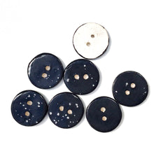 Load image into Gallery viewer, Speckled Black Ceramic Buttons -  3/4&quot;