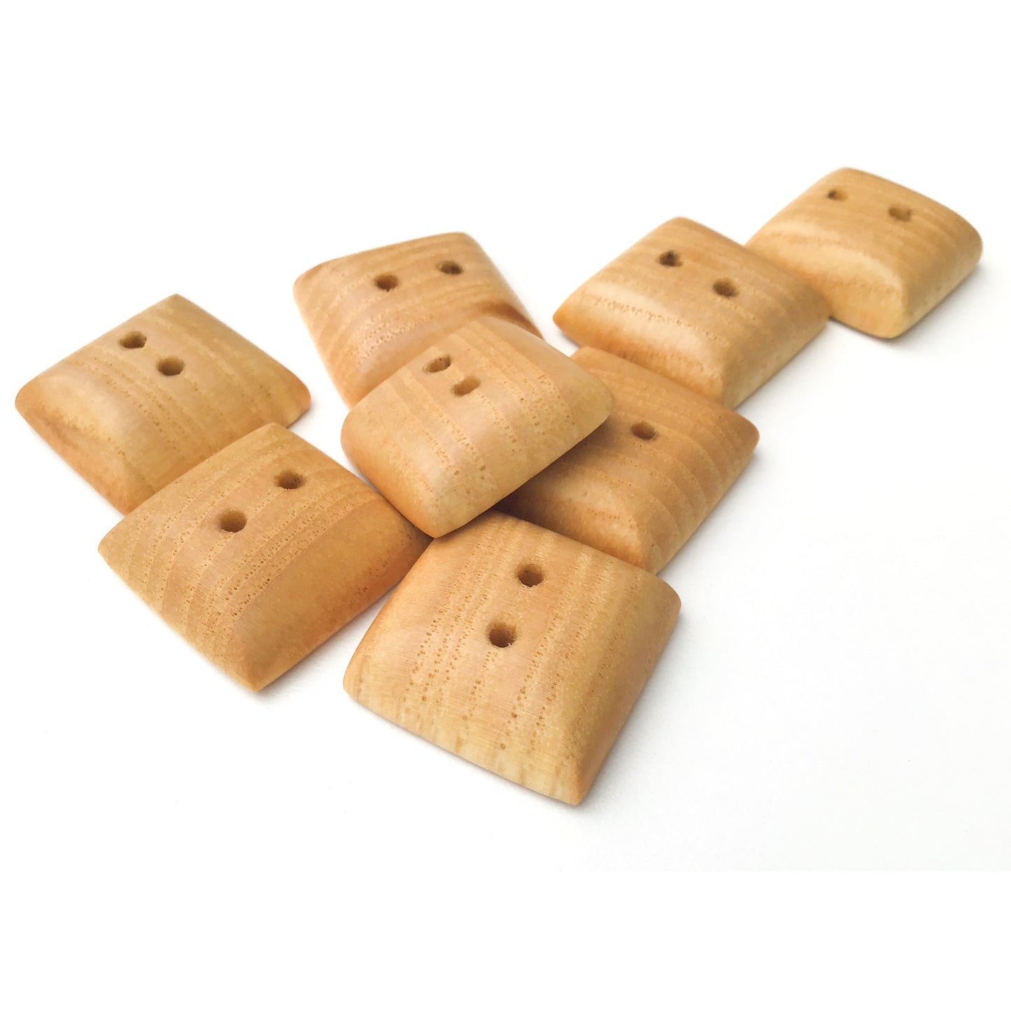 Large Maple Wood Buttons - Square Maple Buttons - 1"