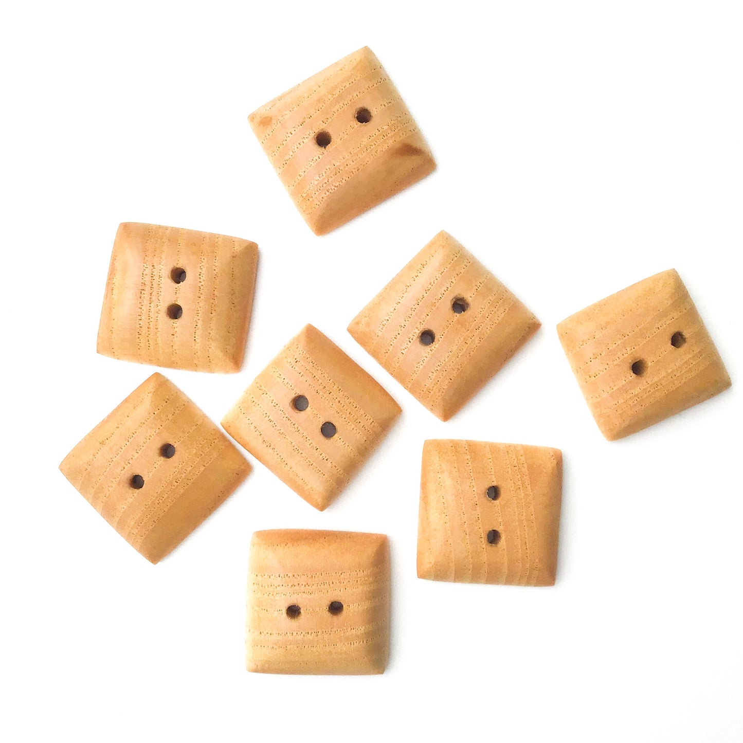 Large Maple Wood Buttons - Square Maple Buttons - 1"