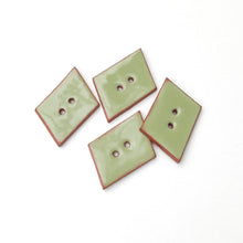 Load image into Gallery viewer, Sage Green Geometric Buttons - Olive Green Ceramic Buttons - 3/4&quot; x 5/8&quot; - 4 Pack
