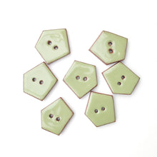 Load image into Gallery viewer, Sage Green Geometric Buttons - Olive Green Ceramic Buttons - 3/4&quot; x 7/8&quot; - 7 Pack
