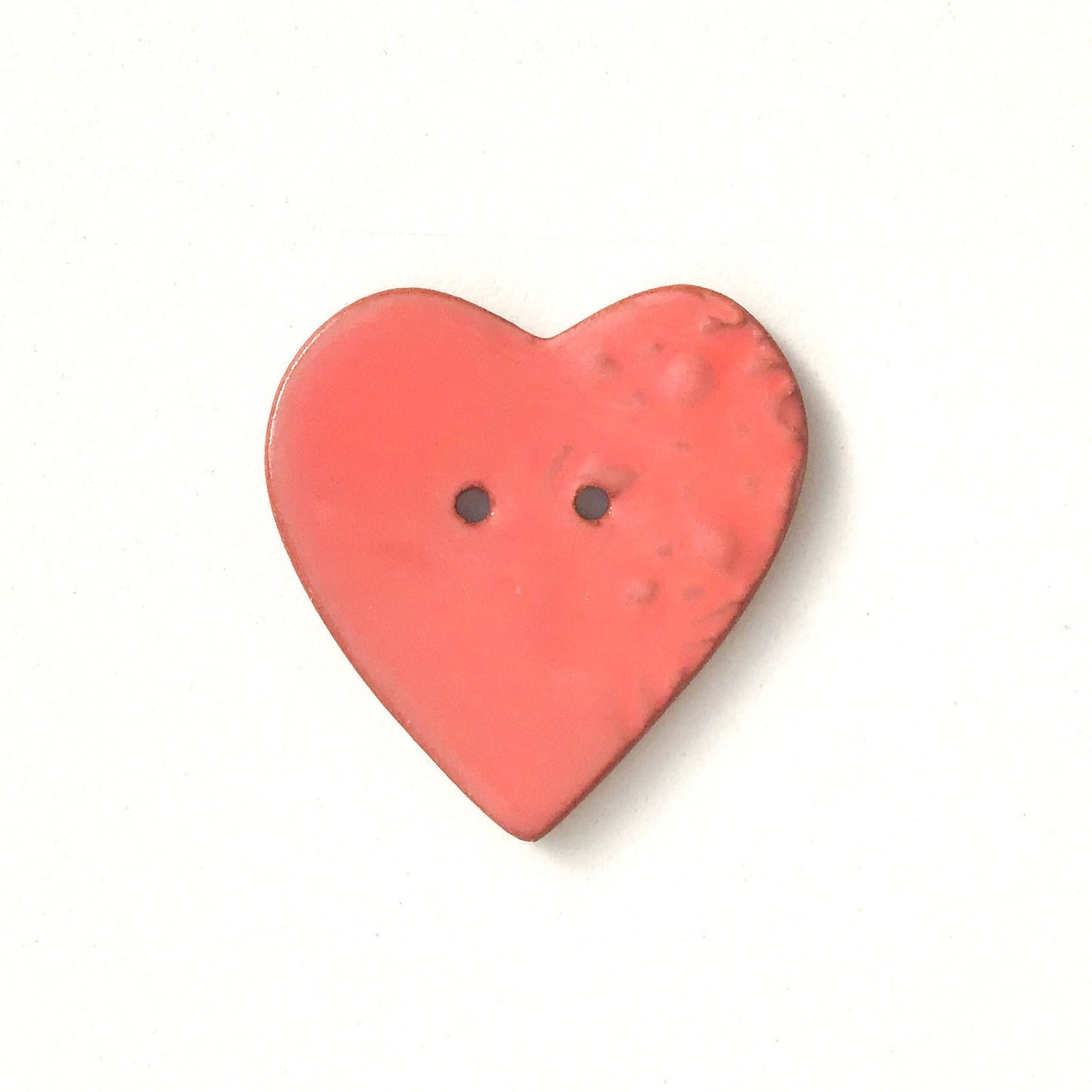 (Wholesale Accounts Only) 1 3/8" Stamped Heart - flat - red clay