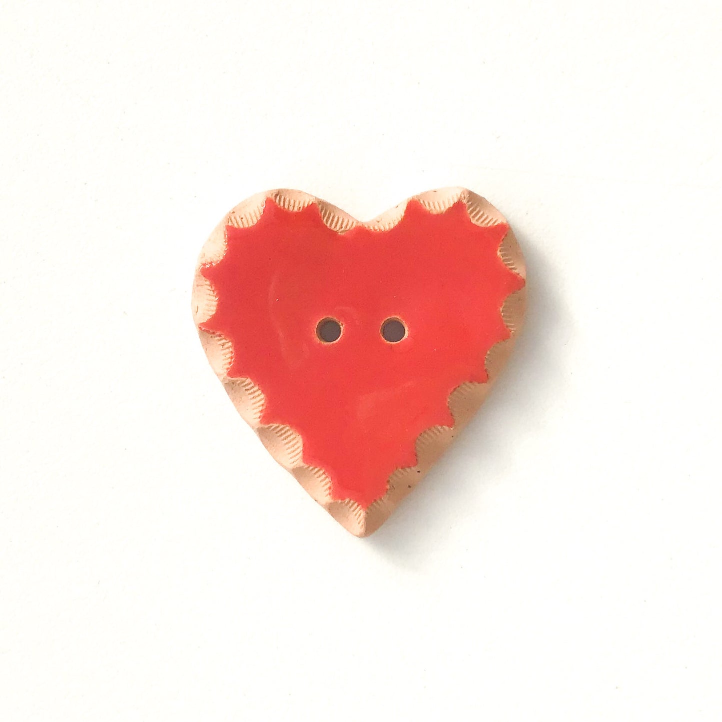 Decorative Red Heart Buttons - Ceramic Heart Button - 1 3/8"