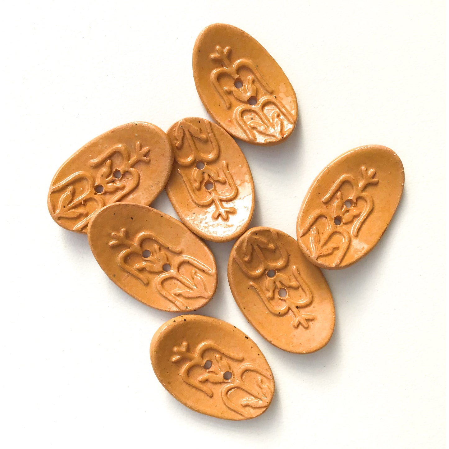 Southwestern Corn Buttons - Golden-Brown Ceramic Buttons - 3/4" x 1 1/8" - 7 Pack