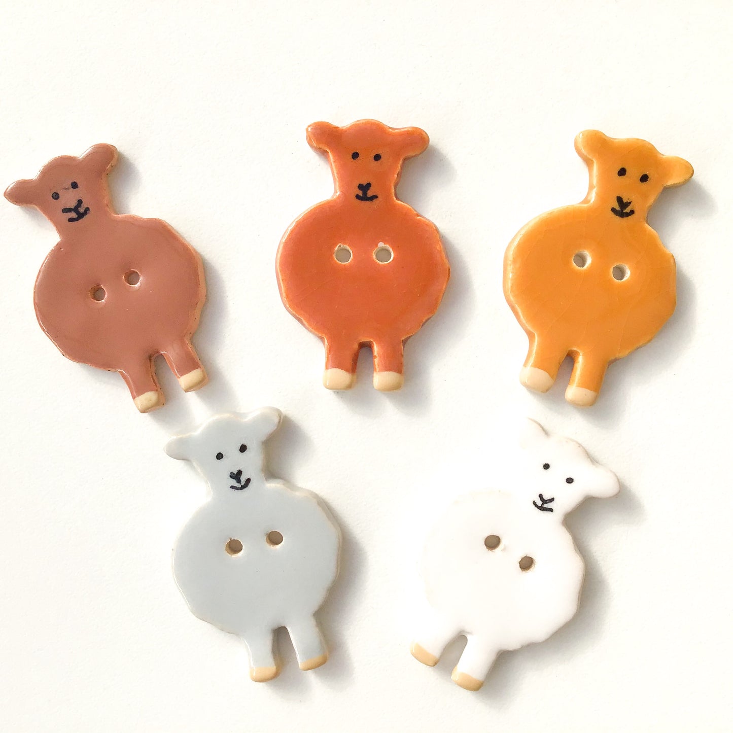Wooly Friends Button Collection: Artisan Ceramic Sheep Buttons