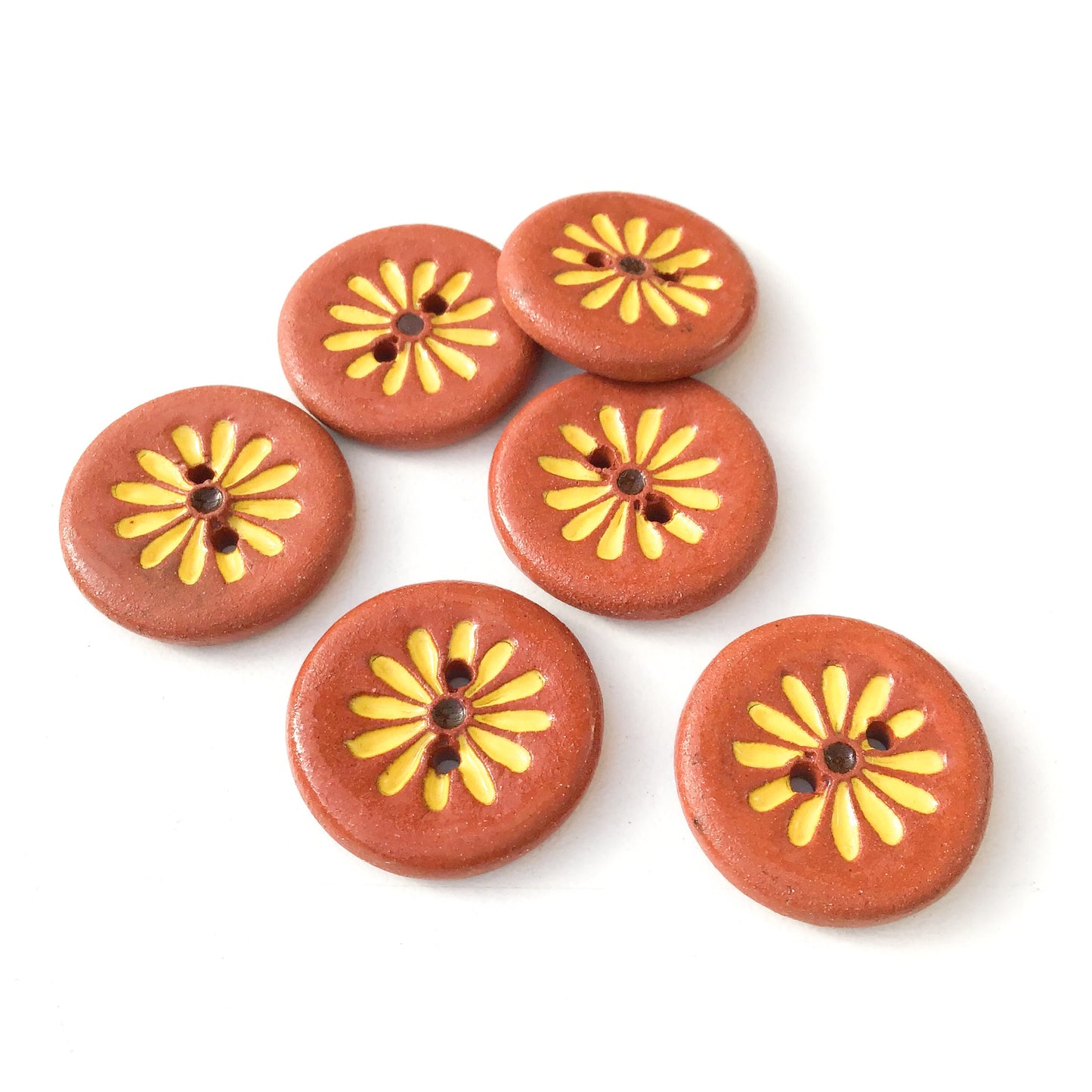 (Wholesale Accounts Only) 3/4" Daisy - round edge - red clay (ws-283)