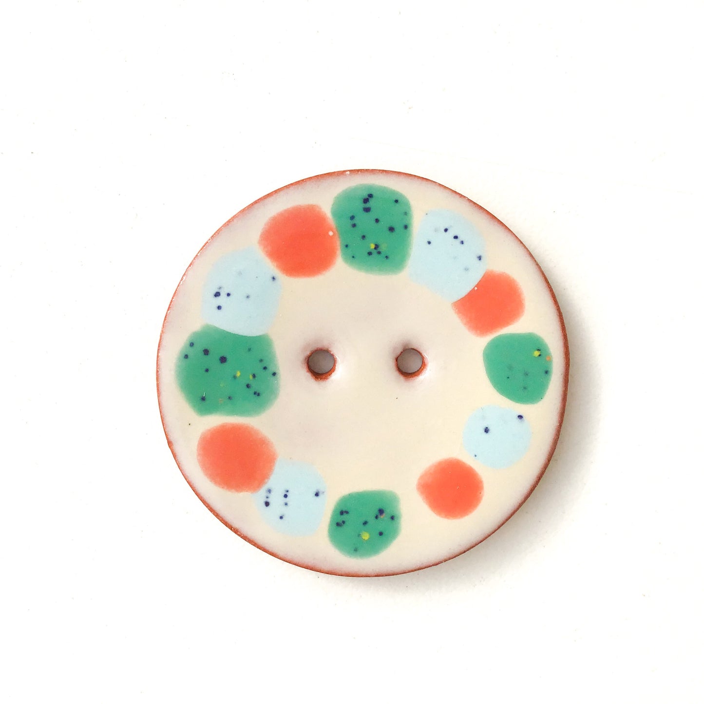 Colorful Dotted Buttons - Color Contrast Ceramic Buttons - 1 3/8" (ws-52)