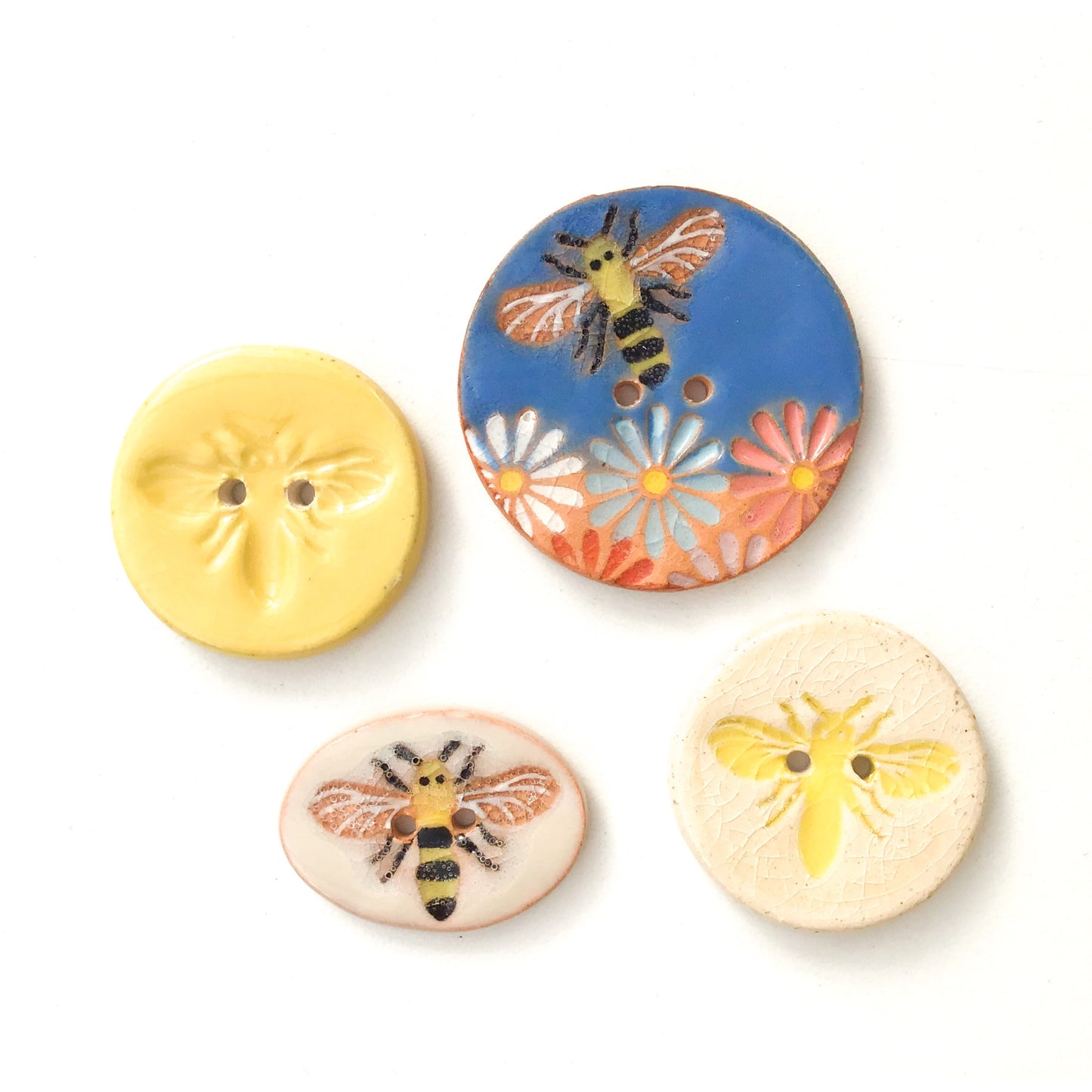 Honeybees Button Collection: Beautifully Painted Bee Buttons