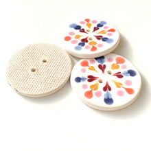 Load image into Gallery viewer, Color Flare Ceramic Buttons in Pinks &amp; Blues - 1 3/8&quot;
