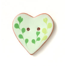 Load image into Gallery viewer, Decorative Heart Buttons - Green Ceramic Heart Button  - 1 3/8&quot; (ws-68)