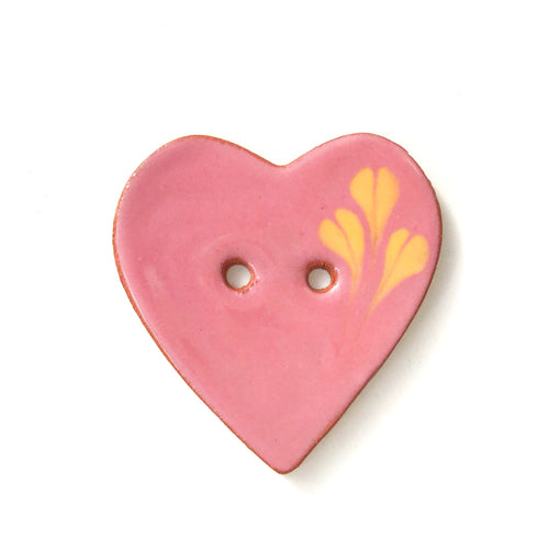 Decorative Heart Buttons - Earthy Pink Ceramic Heart Button - 1 3/8