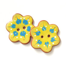 Load image into Gallery viewer, Chartreuse Flower Shaped Ceramic Button - Decorative Clay Buttons - 1 3/8&quot; (ws-47)