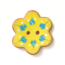 Load image into Gallery viewer, Chartreuse Flower Shaped Ceramic Button - Decorative Clay Buttons - 1 3/8&quot; (ws-47)