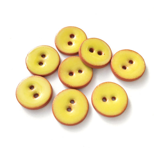 Chartreuse Ceramic Buttons - 5/8" - 9 Pack