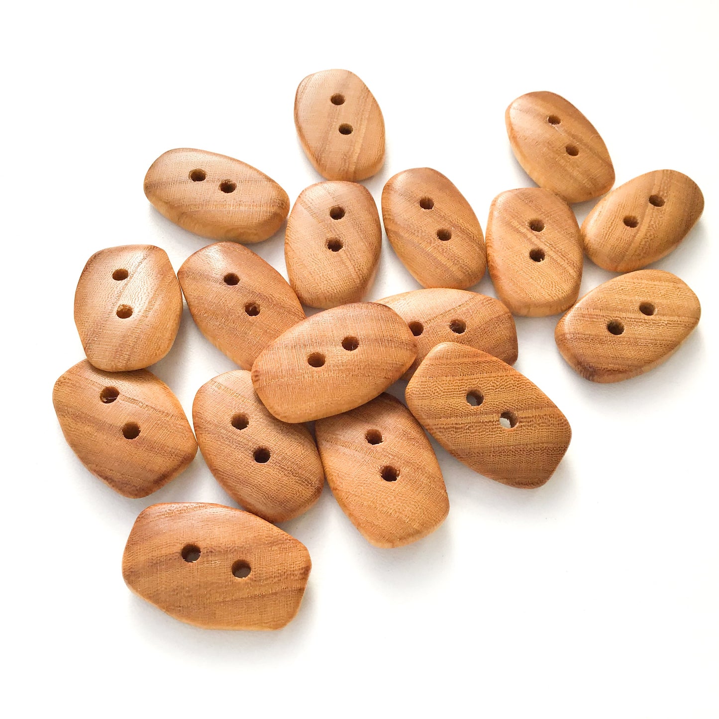American Elm Wood Buttons - Rectangular Wood Buttons - 3/8" x 1  1/16"