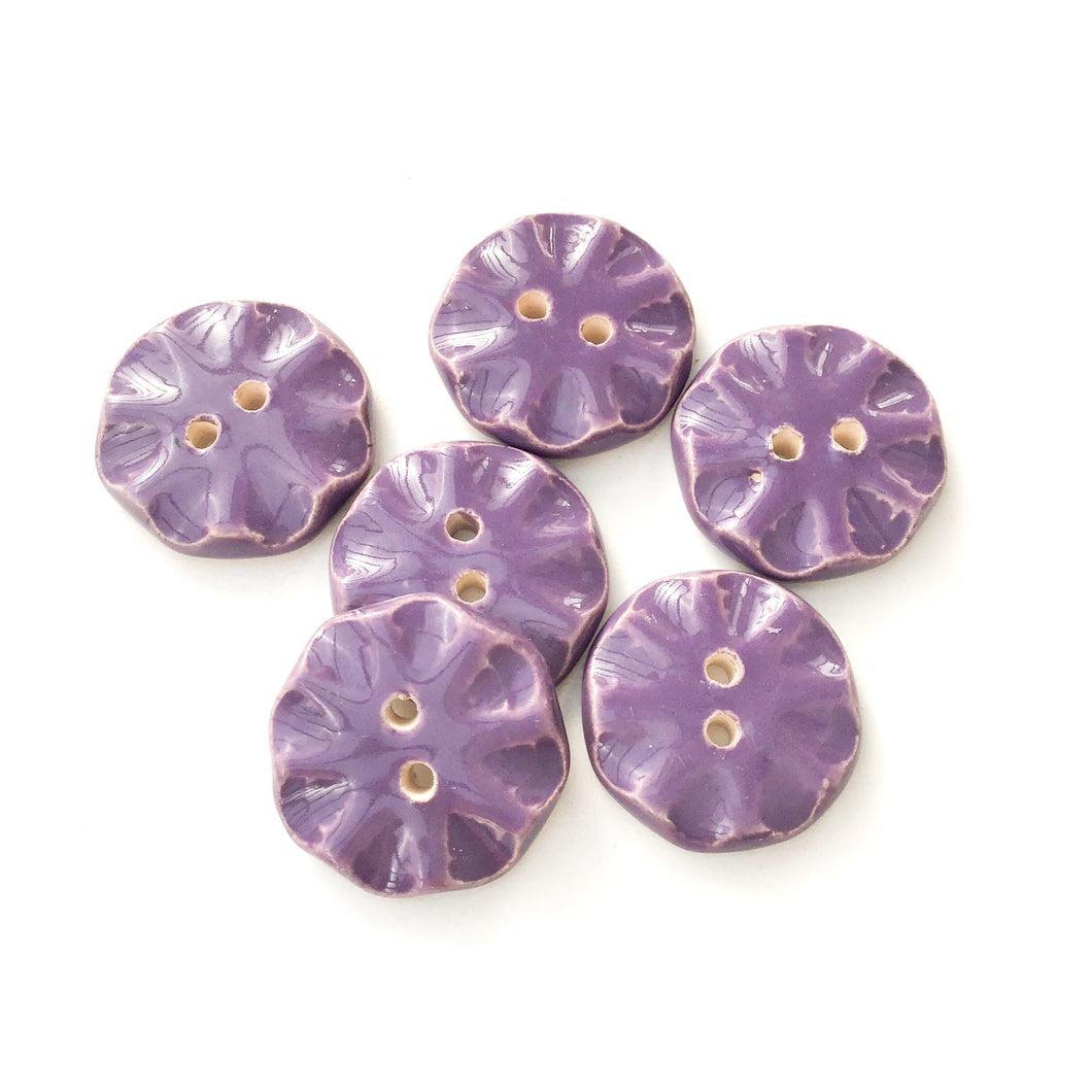 Purple Ceramic Buttons - Purple Clay Buttons - 3/4