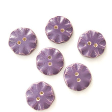 Load image into Gallery viewer, Purple Ceramic Buttons - Purple Clay Buttons - 3/4&quot; - 6 Pack