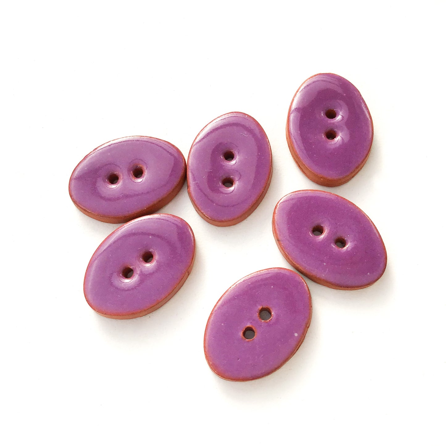 Grape Purple Oval Clay Buttons - 5/8" x 7/8" - 6 Pack (ws-92)