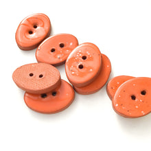 Load image into Gallery viewer, Speckled Orange Oval Clay Buttons - 5/8&quot; x 7/8&quot; - 8 Pack (ws-227)