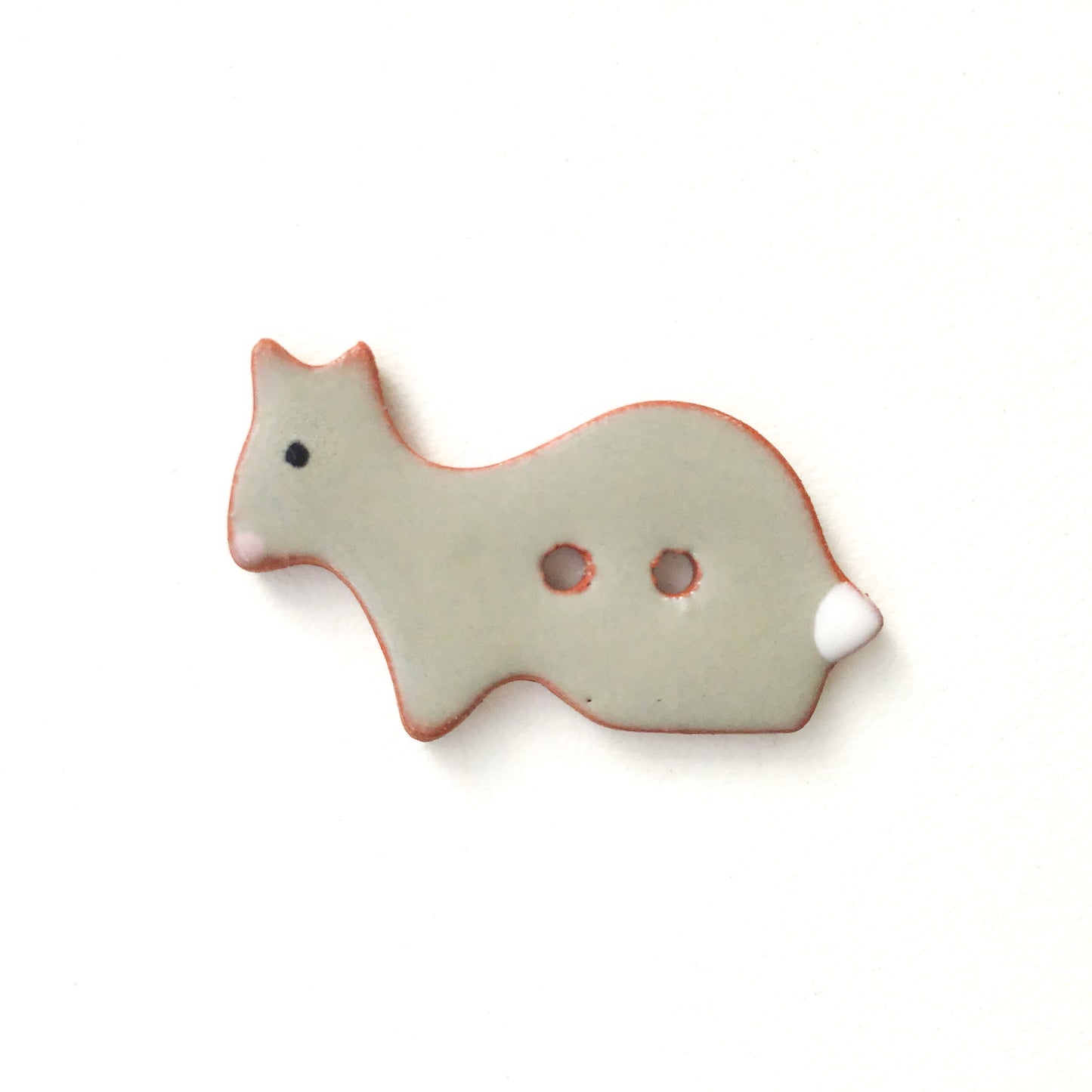 Bunny Ceramic Buttons - Clay Rabbit Buttons - 1 1/8" x 5/8"